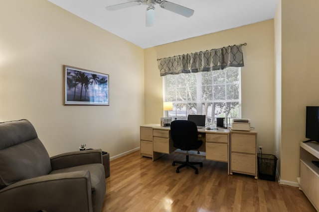 23437 Torre Cir, Boca Raton, FL 33433 - office with light wood finished floors and ceiling fan