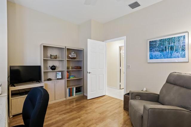 23437 Torre Cir, Boca Raton, FL 33433 - office with light wood-style floors and ceiling fan