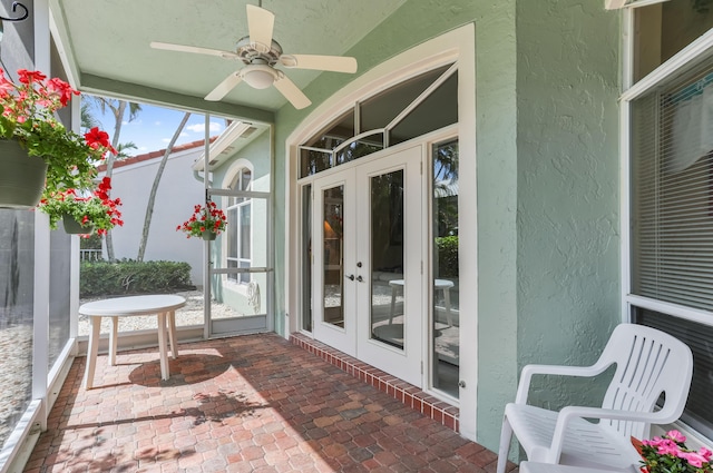 23437 Torre Cir, Boca Raton, FL 33433 - sunroom / solarium featuring french doors and a ceiling fan