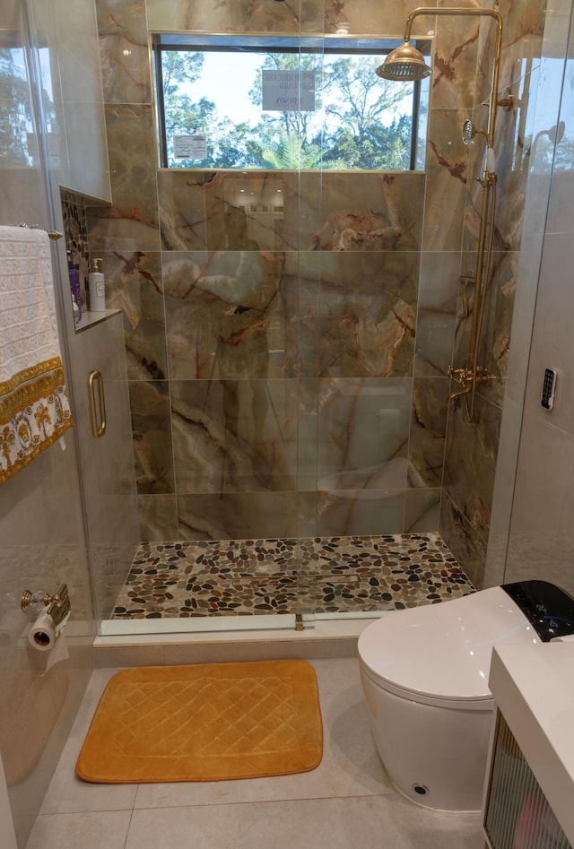 2810 F Rd, Loxahatchee Groves, FL 33470 - full bath featuring healthy amount of natural light, tile patterned floors, a stall shower, and vanity