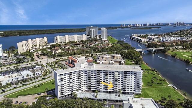 336 Golfview Rd Unit 406, North Palm Beach, FL 33408 - view of urban area with a nearby body of water, a notable bridge, and apartment complex / building