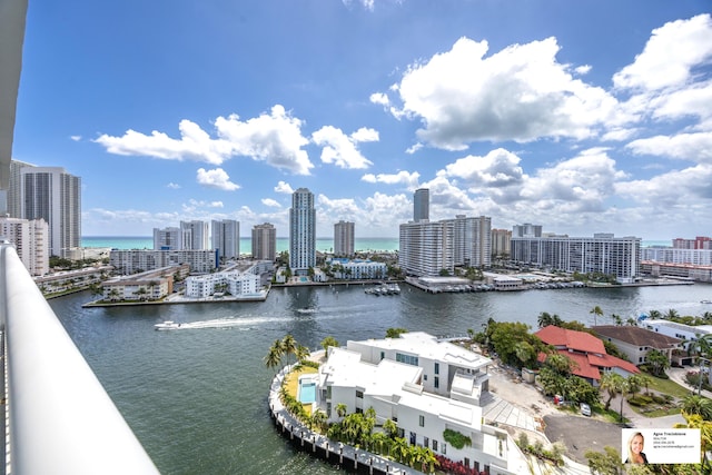 137 Golden Isles Dr Unit 1605, Hallandale Beach, FL 33009 - water view featuring skyline