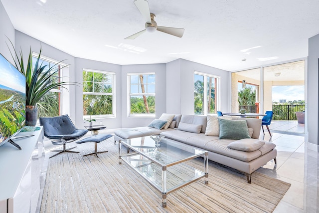 500 S US Highway 1 Unit 201, Jupiter, FL 33477 - living room featuring ceiling fan