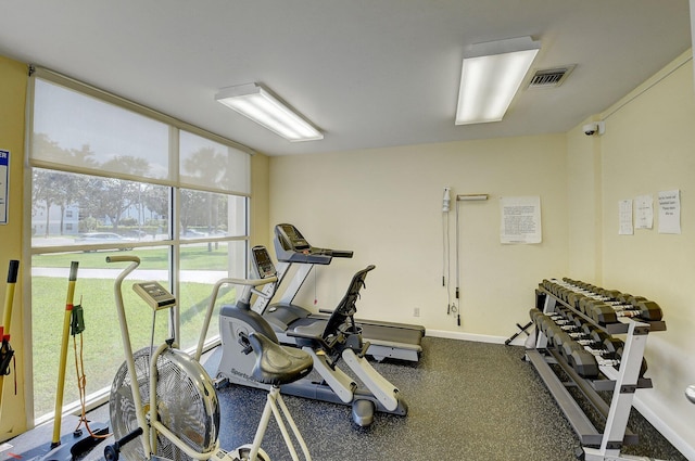 5910 Morningstar Cir Unit 401, Delray Beach, FL 33484 - workout area with baseboards and visible vents