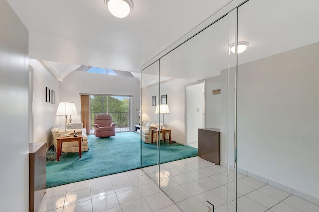 5910 Morningstar Cir Unit 401, Delray Beach, FL 33484 - interior space featuring light colored carpet, baseboards, and light tile patterned flooring