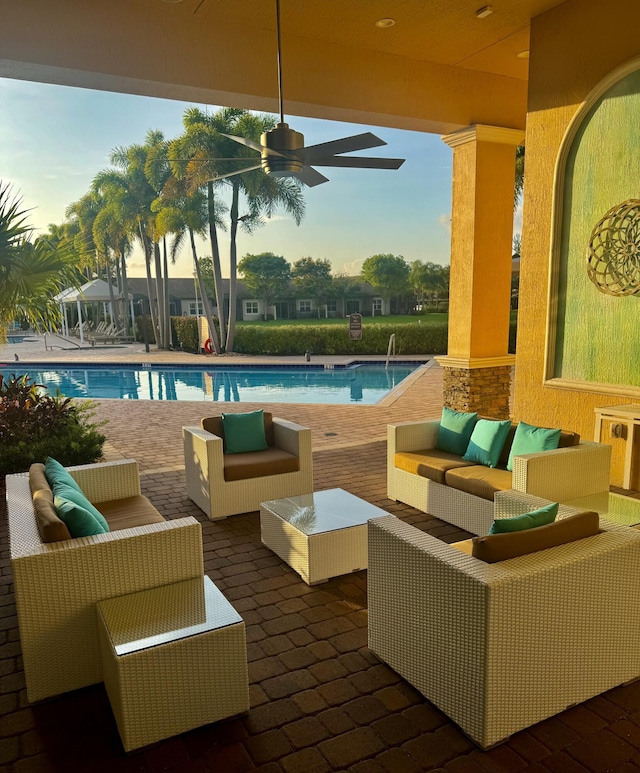 7816 Butera, Delray Beach, FL 33446 - community pool with an outdoor living space and a patio area
