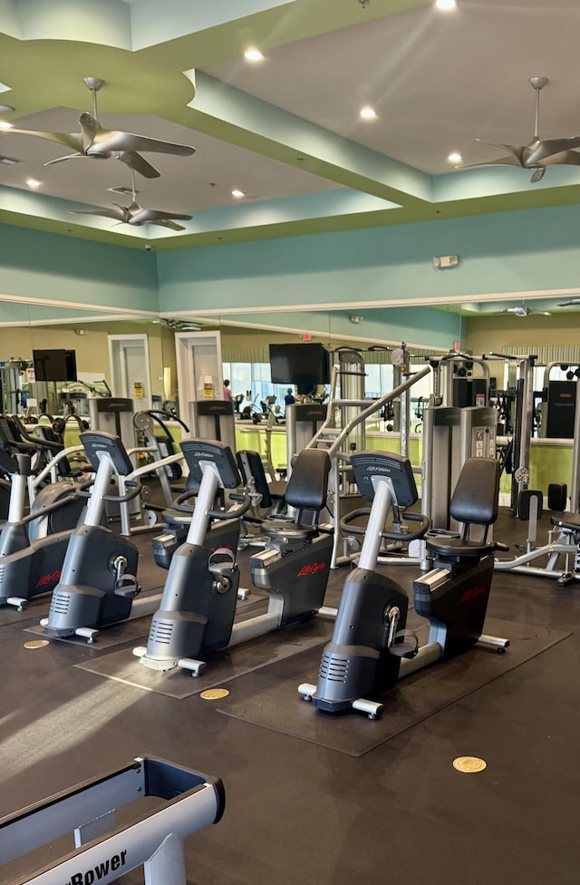 7816 Butera, Delray Beach, FL 33446 - exercise room with a ceiling fan
