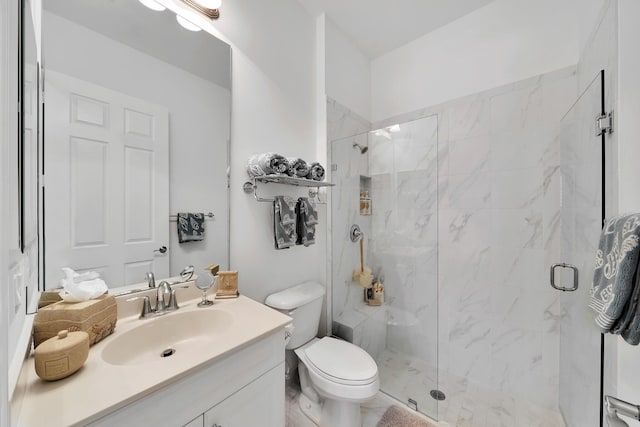 7816 Butera, Delray Beach, FL 33446 - full bathroom featuring a marble finish shower, vanity, and toilet