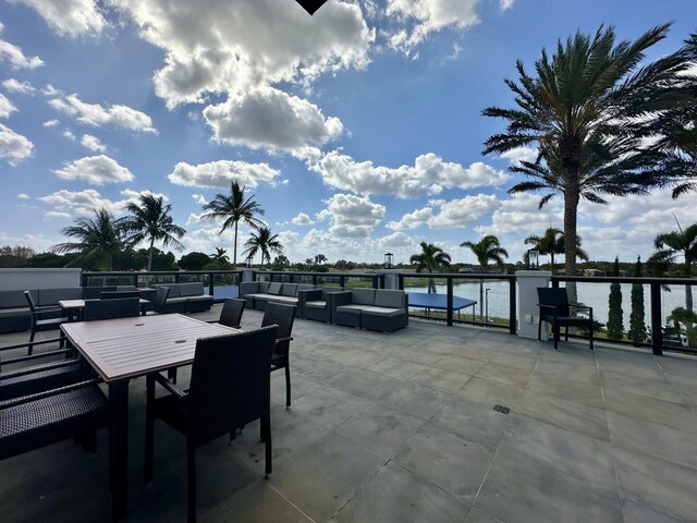 8926 Agliana Cir, Boynton Beach, FL 33472 - view of patio / terrace with a water view and an outdoor hangout area