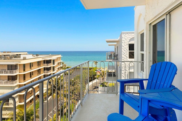 balcony with a water view