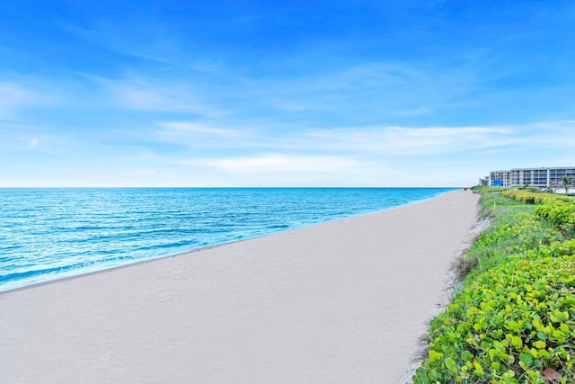 property view of water with a beach view