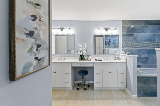 252 Legendary Cir, Palm Beach Gardens, FL 33418 - full bathroom featuring baseboards, a sink, and double vanity