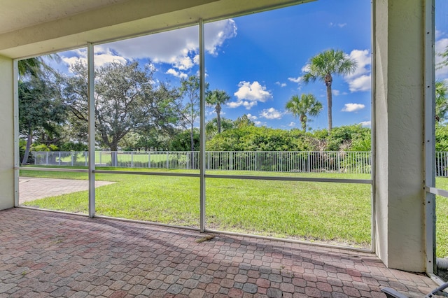 view of unfurnished sunroom