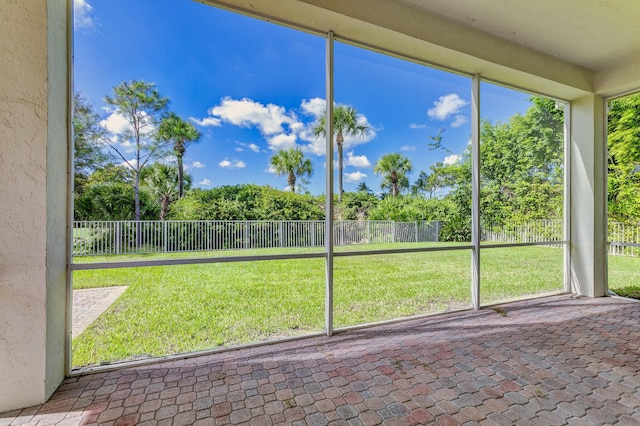 view of unfurnished sunroom
