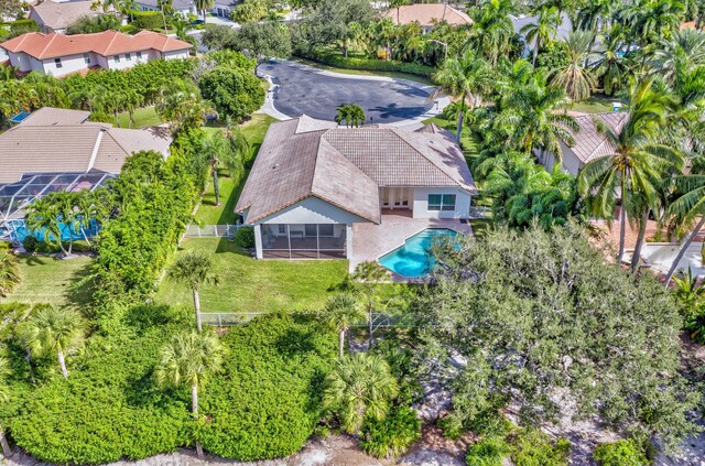 aerial view featuring a residential view