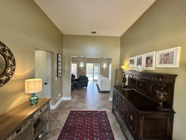 interior space featuring visible vents and baseboards