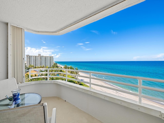 3407 S Ocean Blvd Unit 7A, Highland Beach, FL 33487 - balcony featuring a beach view and a water view