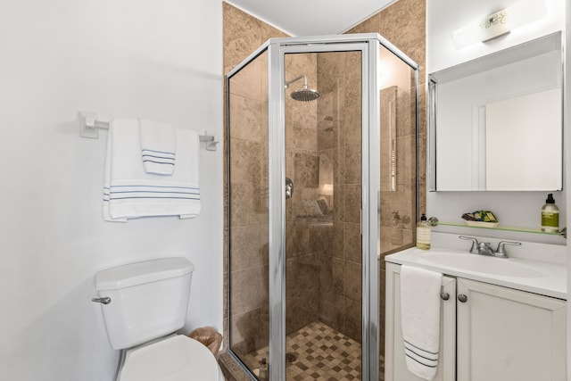 13756 Via Flora Unit A, Delray Beach, FL 33484 - full bath with toilet, vanity, and a stall shower