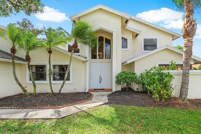 view of front of home with stucco siding