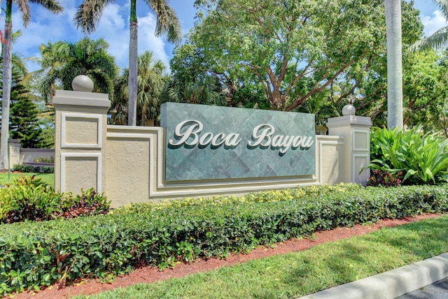 view of community sign
