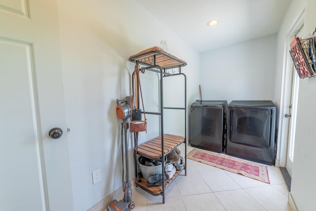 2675 SW 24th Ave, Okeechobee, FL 34974 - washroom featuring independent washer and dryer, light tile patterned floors, and recessed lighting