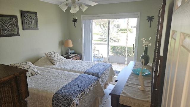 880 Horizons W Unit 112, Boynton Beach, FL 33435 - bedroom featuring access to exterior and ornamental molding