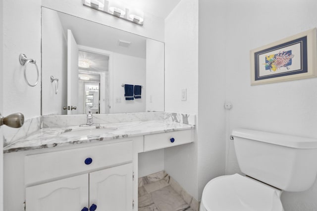 1370 S Ocean Blvd Unit 1808, Pompano Beach, FL 33062 - half bathroom featuring marble look tile flooring and vanity