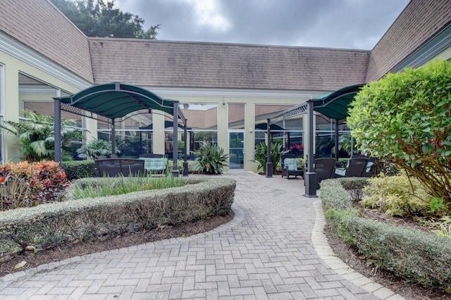 view of community with a patio area