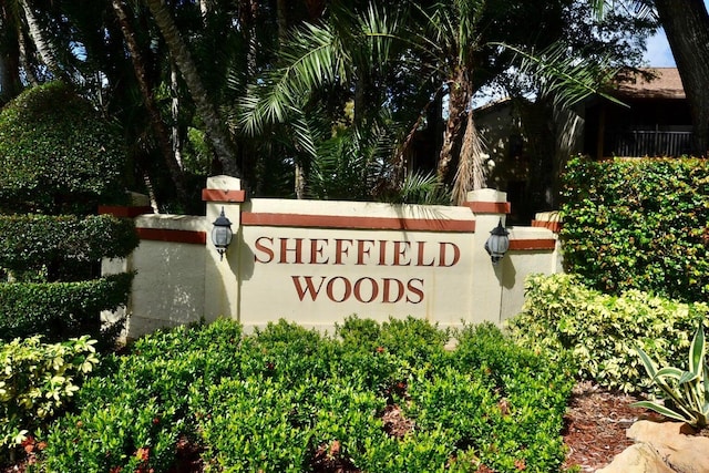 view of community sign