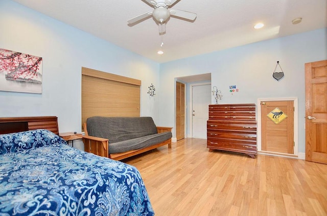 283 NE Sagamore Terrace, Port Saint Lucie, FL 34983 - bedroom featuring wood finished floors, ceiling fan, recessed lighting, and baseboards