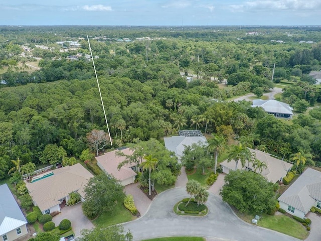 aerial view with a residential view and a forest view