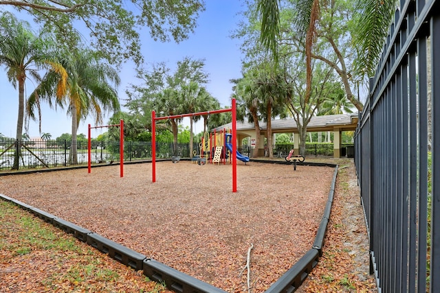 community playground with fence