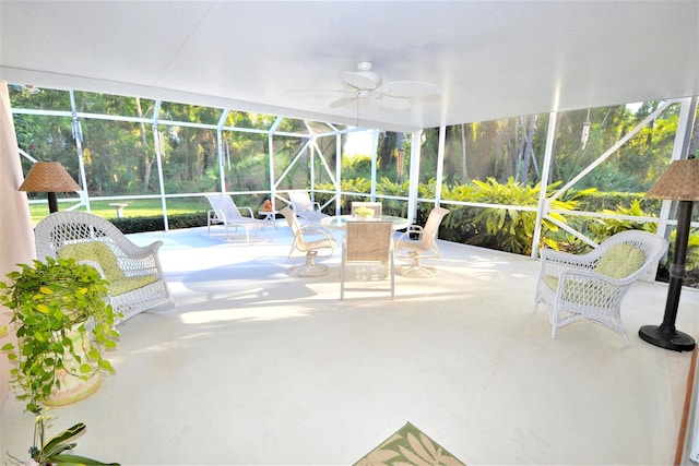 8365 SE Double Tree Dr, Hobe Sound, FL 33455 - sunroom / solarium featuring a ceiling fan and healthy amount of natural light