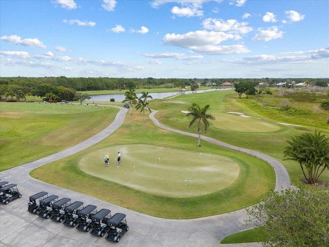 8365 SE Double Tree Dr, Hobe Sound, FL 33455 - view of property's community featuring a water view, view of golf course, a putting green, and a lawn