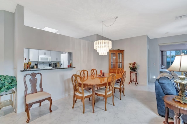 7829 Mansfield Hollow Rd, Delray Beach, FL 33446 - dining space featuring visible vents and a notable chandelier