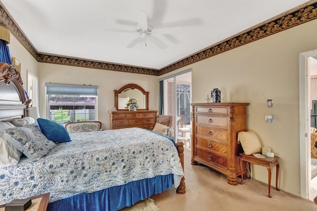 7829 Mansfield Hollow Rd, Delray Beach, FL 33446 - bedroom featuring light colored carpet and ceiling fan