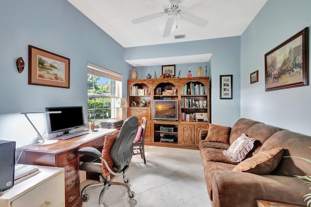 7829 Mansfield Hollow Rd, Delray Beach, FL 33446 - home office featuring visible vents and ceiling fan