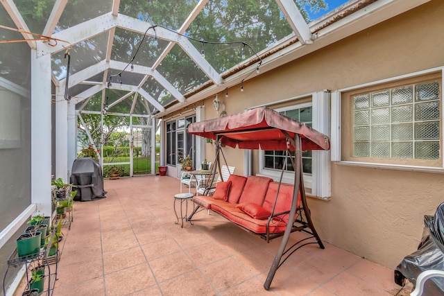 7829 Mansfield Hollow Rd, Delray Beach, FL 33446 - view of patio / terrace featuring a lanai