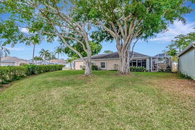 7829 Mansfield Hollow Rd, Delray Beach, FL 33446 - view of yard featuring a lanai