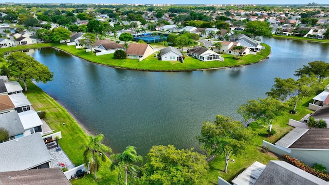 7829 Mansfield Hollow Rd, Delray Beach, FL 33446 - drone / aerial view with a water view and a residential view