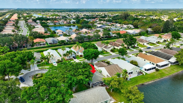 7829 Mansfield Hollow Rd, Delray Beach, FL 33446 - drone / aerial view featuring a water view and a residential view