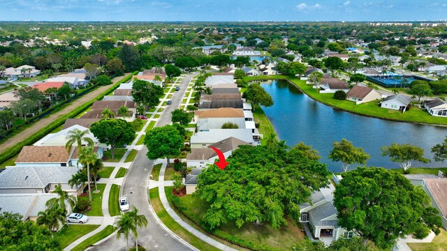 7829 Mansfield Hollow Rd, Delray Beach, FL 33446 - birds eye view of property featuring a residential view and a water view