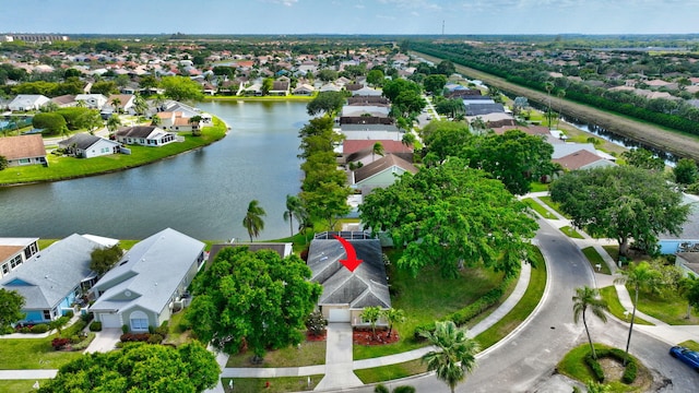7829 Mansfield Hollow Rd, Delray Beach, FL 33446 - bird's eye view with a residential view and a water view