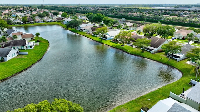 7829 Mansfield Hollow Rd, Delray Beach, FL 33446 - drone / aerial view with a residential view and a water view
