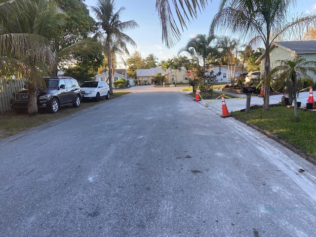 view of road featuring a residential view