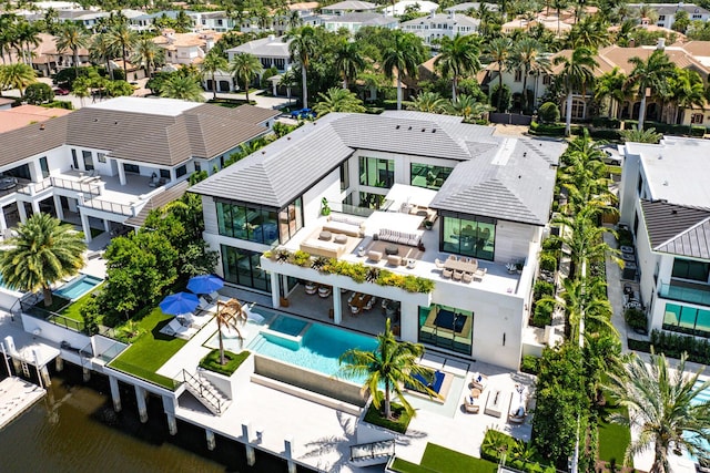 207 W Coconut Palm Rd, Boca Raton, FL 33432 - birds eye view of property with a residential view and a water view