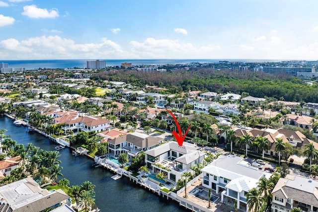 207 W Coconut Palm Rd, Boca Raton, FL 33432 - bird's eye view featuring a residential view and a water view