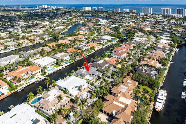 207 W Coconut Palm Rd, Boca Raton, FL 33432 - bird's eye view with a residential view and a water view