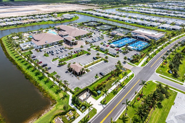 drone / aerial view of a nearby body of water