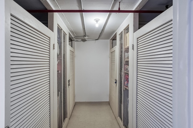 hallway featuring a heating unit
